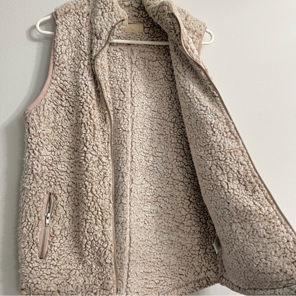 Thread and Supply Fleecy Smoke Rose Soft Long Vest w Pockets Small - Picture 2 of 6